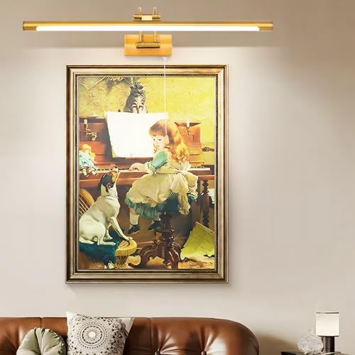 TYhogar LED Badezimmer Spiegel Lampen Wandleuchte Bilderleuchte Nachttischleuchten Mit Schwenkbarem Lampenkopf Zugschalter Wandleuchter Beleuchtung Fixture, 60cm 12W IP44 Wandbeleuchtung Leselampen von TYhogar