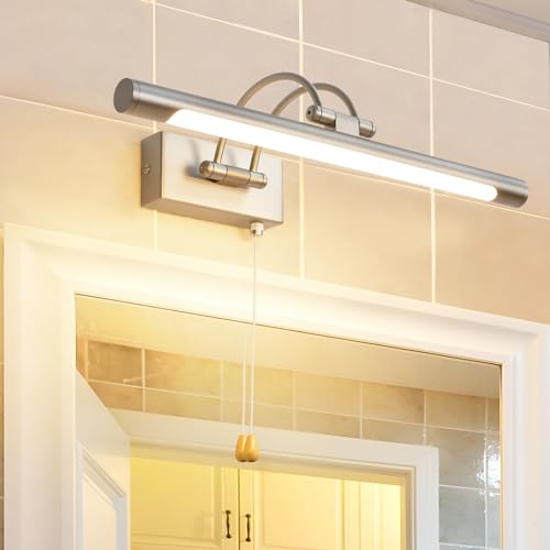 TYhogar LED Badezimmer Spiegel Lampen Wandleuchte Bilderleuchte Nachttischleuchten Mit Schwenkbarem Lampenkopf Zugschalter Wandleuchter Beleuchtung Fixture, 8W IP44 Wandbeleuchtung Leselampen von TYhogar