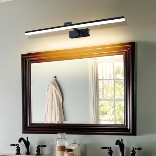 TYhogar LED Spiegelleuchte Bad 80cm 16W Spiegellampe Bad 180° drehbar Badezimmer Lampe Badlampe 3 Farbtemperatur Einstellungen Bilderleuchte IP44 Schminklicht Bildbeleuchtung wandleuchte Bad von TYhogar
