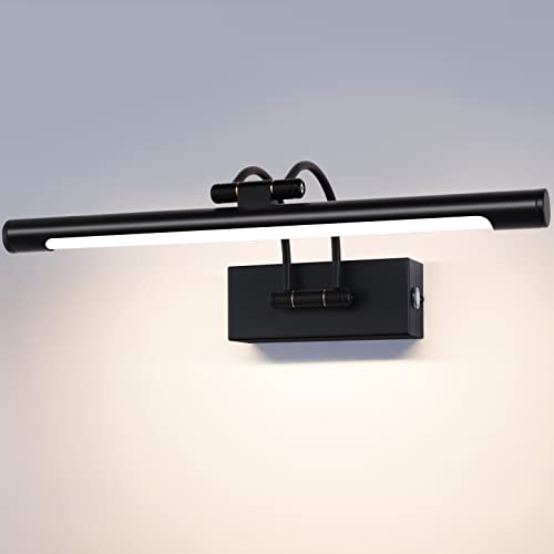 TYhogar LED Spiegelleuchte Badezimmer 40cm 10W, 3 Farbtemperaturen Dimmbar + Stufenlos Dimmbar LED-Bilderleuchte mit Schwenkbarem Lampenkopf, Wandleuchte Arc Arm Spiegel Beleuchtung Lampe von TYhogar