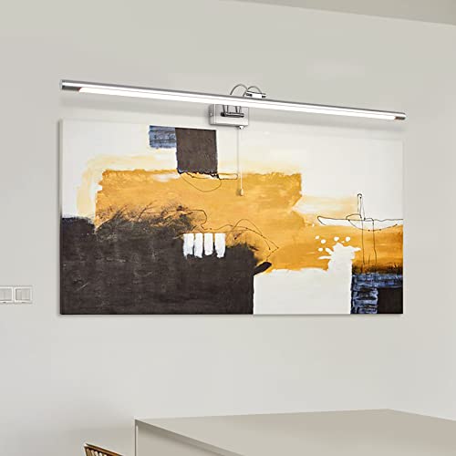 TYhogar LED Spiegelleuchte Badezimmer 90cm 16W, Badezimmer Spiegel-Leuchte, LED-Bilderleuchte mit schwenkbarem Lampenkopf und Zugschalter, Wandleuchte Arc Arm IP44 Spiegel Beleuchtung Lampe von TYhogar