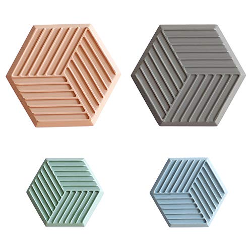 TZAMLI 4 Stück Kleiderhaken Wandhaken, Süßigkeitfarbe Haken Türhaken Garderobenhaken für Tür Wand Badezimmer Wohnzimmer Schrank (Hexagon, 4er Set) von TZAMLI