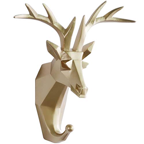 TZAMLI Wandhaken Hirsch Tier Harz Kleiderhaken Selbstklebend, Handtuchhaken Wand Deko Tür Haken Aufbewahrung Ordnen Handtuch Kleidung, Golden TZAMLI Wandhaken Hirsch Tier Harz Kleiderhaken Selbstklebend, Handtuchhaken Wand Deko Tür Haken Aufbewahrung Ordnen Handtuch Kleidung, Golden von TZAMLI