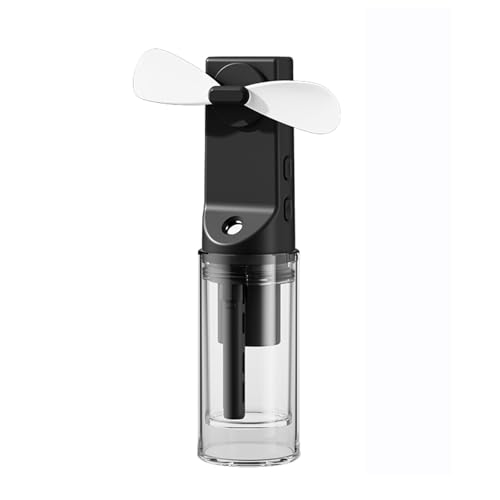 Mini Handventilator,Ragbarer Handventilator USB Wiederaufladbarer ,Handventilator mit Wasserkühlung,Mini Handheld Wassernebel Sprühventilator,Persönlicher Ventilator Für Reisen Büro Draußen (Schwarz) von TZCIN