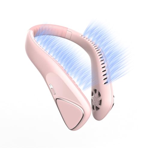 Nackenventilator,6000 mAh Tragbarer Persönlicher Lüfter,Persönlicher Ventilator mit 3 Geschwindigkeiten,360° Verstellbarer Handventilator klein,Freihändige Leicht Ventilator Tragbarer FüR Sport,Reisen von TZCIN