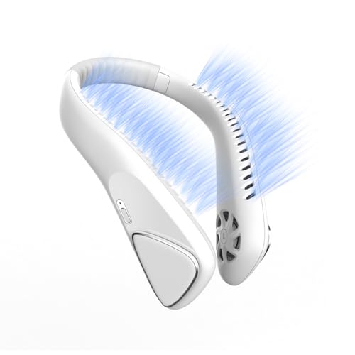 Nackenventilator,6000 mAh Tragbarer Persönlicher Lüfter,Persönlicher Ventilator mit 3 Geschwindigkeiten,360° Verstellbarer Handventilator klein,Freihändige Leicht Ventilator Tragbarer FüR Sport,Reisen von TZCIN