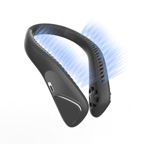 Nackenventilator,6000 mAh Tragbarer Persönlicher Lüfter,Persönlicher Ventilator mit 3 Geschwindigkeiten,360° Verstellbarer Handventilator klein,Freihändige Leicht Ventilator Tragbarer FüR Sport,Reisen von TZCIN