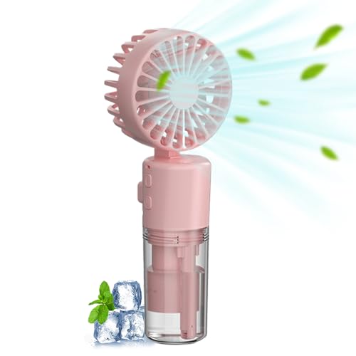 Tragbarer Handheld Nebelventilator, Drehbarer wiederaufladbarer Nebel-Luftbefeuchter, Klappbares Turbolüfter 20 ml-Wassertank, Mini Handheld Wassernebel Sprühventilator Für Reisen Büro Draußen (Rosa) Tragbarer Handheld Nebelventilator, Drehbarer wiederaufladbarer Nebel-Luftbefeuchter, Klappbares Turbolüfter 20 ml-Wassertank, Mini Handheld Wassernebel Sprühventilator Für Reisen Büro Draußen (Rosa) von TZCIN