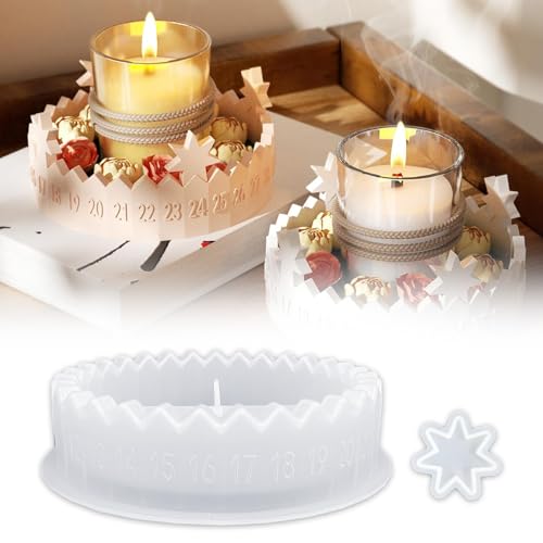 TZEKING Gießformen Silikon Adventskranz,Gießform Adventskalender,Kerzenständer Form,Gießform Adventskranz 1-31,Gipsformen zum Gießen Weihnachten TZEKING Gießformen Silikon Adventskranz,Gießform Adventskalender,Kerzenständer Form,Gießform Adventskranz 1-31,Gipsformen zum Gießen Weihnachten von TZEKING