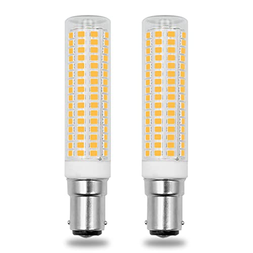 TZHILAN LED B15d 8W Warmweiß 3000K 1160LM, Doppelkontakt, AC100-265V, B15d 75W 80W 100W Halogenlampe ersatz, Nicht Dimmbar, Bajonettfassung B15d LED Warmweiss für Deckenlampen, 2er-set von TZHILAN