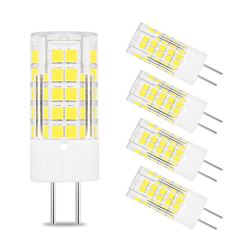 TZHILAN GY6.35 LED Birne 4W AC/DC Bipin Sockel JC Typ 12V G6.35/GY6.35 Mini-Lampe Äquivalent 40W für Wohnzimmer Lampe Landschaftsbeleuchtung Nicht Dimmbar Tageslichtweiß 6000K, 5er Pack [MEHRWEG] von TZHILAN