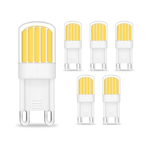 TZHILAN G9 LED Lampen, 2W kaltweiß Birnen (ersatz 20W G9 Halogenlampe), 160LM LED Glühbirne G9 Leuchtmittel Kaltweiss 6000K, AC 220-240V, Nicht Dimmbar Kein Flackern, 5er Pack [MEHRWEG] von TZHILAN