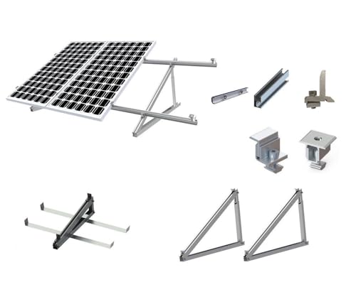 OST WEST Balkonkraftwerk Halterung Aufständerung PV Modul Dach Solar Flachdach 10-40° (Komplettset 4 Panele) von TZIPower