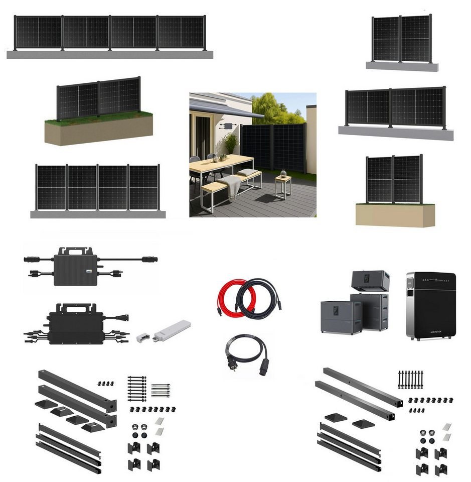 TZIpower Solaranlage Solarzaun Balkonkraftwerk 800W 1600W Wechselrichter Speicher Akku PV, Monokristallin TZIpower Solaranlage Solarzaun Balkonkraftwerk 800W 1600W Wechselrichter Speicher Akku PV, Monokristallin von TZIpower