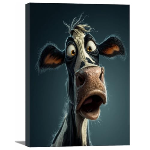TZKRWRH Bilder Deko Gäste WC Wandbild Badezimmer Bad Humorvolle Tiere Lustige Tiere Badezimmer Wandbilder Leinwand für Toilette Badezimmer(schwarz)-40x60cm Gerahmt von TZKRWRH
