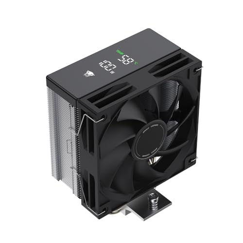 TZMRIT AF401 DGT CPU Kühler mit Display, 12CM 1600RPM 65.6CFM 4PIN PWM Lüfter, für Intel LGA 1700/1200/115X/1851, für AM4/AM5(AF401) von TZMRIT