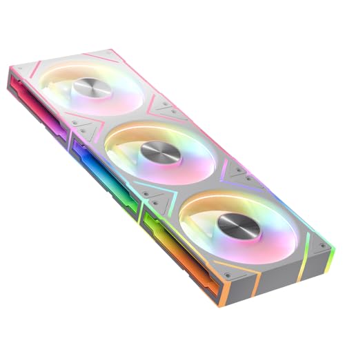 TZMRIT ASTRO-V2 Infinity Mirror ARGB PC Lüfter 120 mm mit PWM Control und ARGB Effekt,1850RPM,58.36CFM,Dreifach-Pack (WH) von TZMRIT