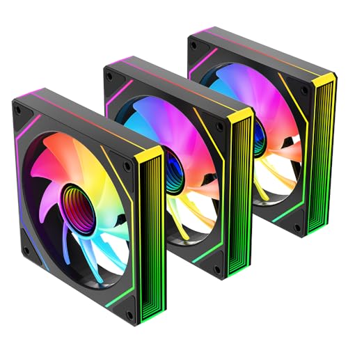TZMRIT PRISM 4MAX 120mm Infinite Mirror ARGB PC Lüfter mit PWM Control und ARGB Effekt (BK×3, Forward) von TZMRIT