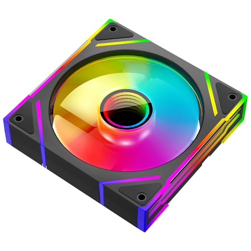 TZMRIT PRISM4EX 120mm Infinite Mirror ARGB PC Lüfter mit PWM Control und ARGB Effekt,RGB PC Gehäuselüfter 120mm (BK) von TZMRIT