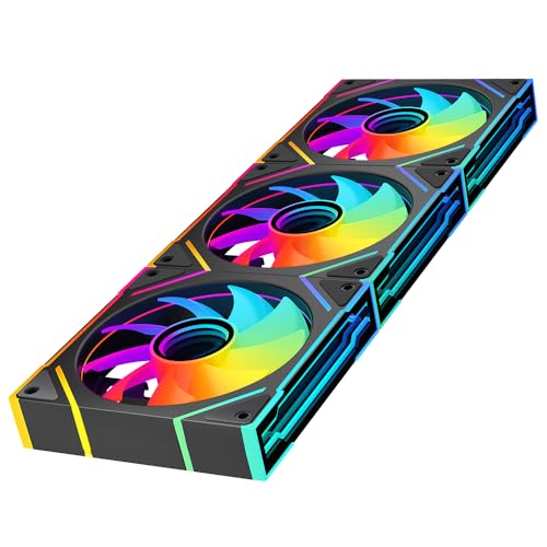 TZMRIT PRISM4EX 120mm Infinite Mirror ARGB PC Lüfter mit PWM Control und ARGB Effekt,RGB PC Gehäuselüfter 120mm (BK-X3) von TZMRIT