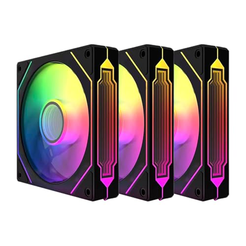 TZMRIT Prism 4PRO Reverse Blade RGB PC Lüfter 120MM 3Stück [Infinity Mirror][1600±10% RPM] 5V3PIN ARGB und 12V4PIN PWM Lüfter Schwarz von TZMRIT
