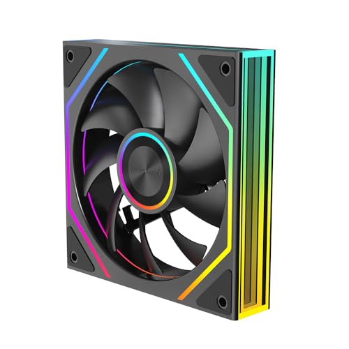 TZMRIT Prism 4Ultra/Prism 4RSUltra RGB PC Lüfter 120MM Gehäuselüfter 1/3Stück [Infinity Mirror] [1850±10% RPM] 5V3PIN ARGB und 12V4PIN PWM Lüfter (1, BK, 4RSUltra) von TZMRIT