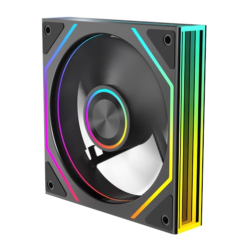TZMRIT Prism 4Ultra/Prism 4RSUltra RGB PC Lüfter 120MM Gehäuselüfter 1/3Stück [Infinity Mirror] [1850±10% RPM] 5V3PIN ARGB und 12V4PIN PWM Lüfter (1, BK RF, 4RSUltra) von TZMRIT