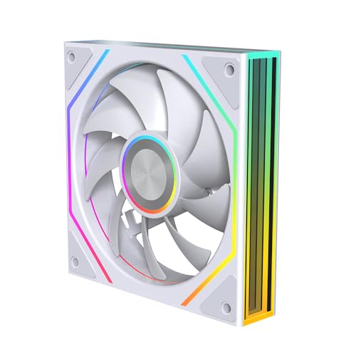 TZMRIT Prism 4Ultra/Prism 4RSUltra RGB PC Lüfter 120MM Gehäuselüfter 1/3Stück [Infinity Mirror] [1850±10% RPM] 5V3PIN ARGB und 12V4PIN PWM Lüfter (1, WH, 4RSUltra) von TZMRIT