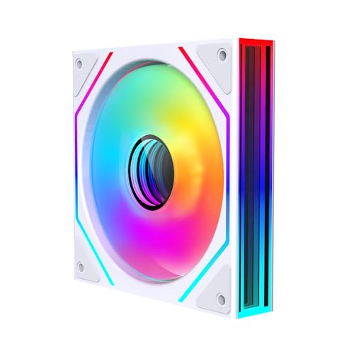 TZMRIT Prism 4Ultra/Prism 4RSUltra RGB PC Lüfter 120MM Gehäuselüfter 1/3Stück [Infinity Mirror] [1850±10% RPM] 5V3PIN ARGB und 12V4PIN PWM Lüfter (1, WH, 4Ultra) von TZMRIT