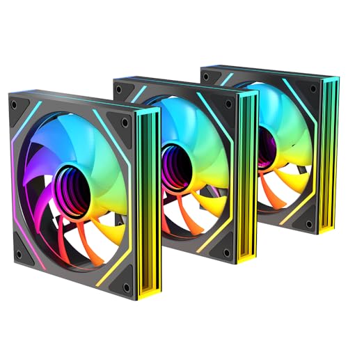 TZMRIT Prism 4Ultra/Prism 4RSUltra RGB PC Lüfter 120MM Gehäuselüfter 1/3Stück [Infinity Mirror] [1850±10% RPM] 5V3PIN ARGB und 12V4PIN PWM Lüfter (3, BK, 4Ultra) von TZMRIT