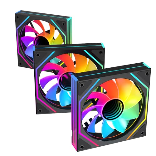 TZMRIT Prism 4Ultra/Prism 4RSUltra RGB PC Lüfter 120MM Gehäuselüfter 1/3Stück [Infinity Mirror] [1850±10% RPM] 5V3PIN ARGB und 12V4PIN PWM Lüfter (3, BK RF, 4Ultra) von TZMRIT