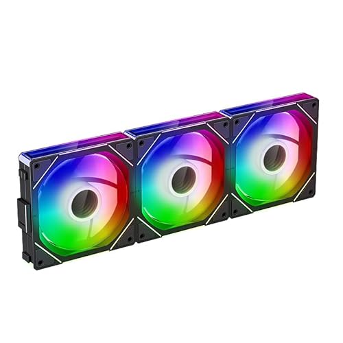 TZMRIT Umgekehrter Fluss Infinity Mirror ARGB Lüfter 120 mm,Rgb Daisy Chain PC Lüfter,3er-Pack,Schwarz von TZMRIT