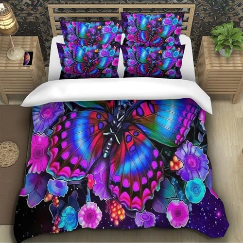 TZOVPCDFA Rose Bettbezug Bettwäsche-Sets Kinderbettwäsche Reißverschluss Mit Kissenbezügen Betten Set Für Jugendliche Kinder Schlafzimmer Super King（260x220cm） von TZOVPCDFA