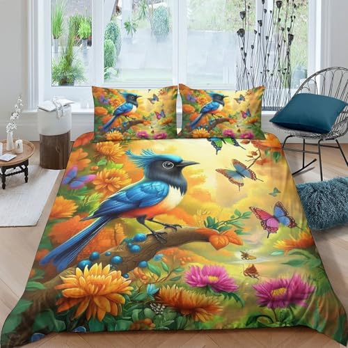 TZOVPCDFA Schmetterling Bettbezug Bettwäsche Set Kinderbettwäsche-Set Reißverschluss Mit Kissenbezug Betten Set Für Jugendliche Kinder Schlafzimmer King（220x240cm） von TZOVPCDFA