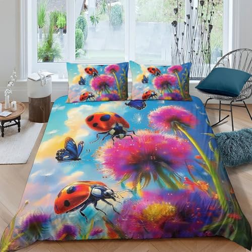 TZOVPCDFA Schmetterling Bettbezug Bettwäsche-Sets Kinderbettwäsche Reißverschluss Mit Kissenbezug Betten Set Für Jugendliche Kinder Schlafzimmer King（220x240cm） von TZOVPCDFA