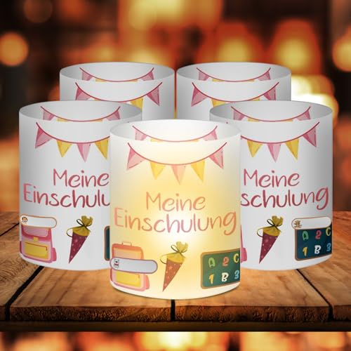 12 Windlicht Tischdeko Einschulung Mädchen Meine Einschulung Tisch Deko Einschu-Lung Mädchen Tisch Deko Schulanfang Mäd-chen Rosa für Teelichter oder Kerzen 12 Windlicht Tischdeko Einschulung Mädchen Meine Einschulung Tisch Deko Einschu-Lung Mädchen Tisch Deko Schulanfang Mäd-chen Rosa für Teelichter oder Kerzen von TZQFROCE