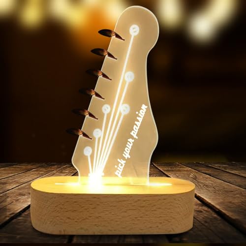 TZQFROCE Light Up Gitarren-Pick-Halter Gitarren-Pick-Display-Ständer Acryl E-Gitarre Kopfplatte geformt Pick-Halter mit hölzernen Basis Geschenk für Gitarrenspieler Gitarristen TZQFROCE Light Up Gitarren-Pick-Halter Gitarren-Pick-Display-Ständer Acryl E-Gitarre Kopfplatte geformt Pick-Halter mit hölzernen Basis Geschenk für Gitarrenspieler Gitarristen von TZQFROCE