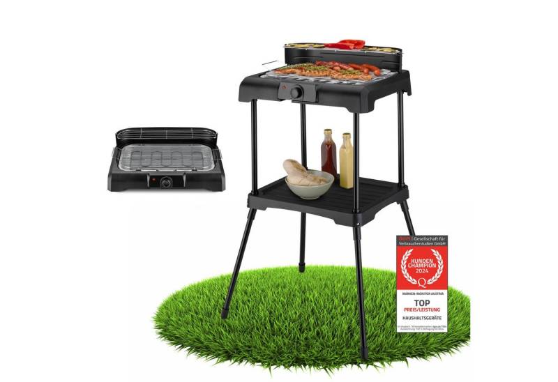 TZS FIRST AUSTRIA Elektrogrill Standgrill, 2000W, Elektrogrill mit Temperaturregler & Wärmereflektor, Gartengrill mit Standfüßen, Elektrisch Tischgrill von TZS FIRST AUSTRIA