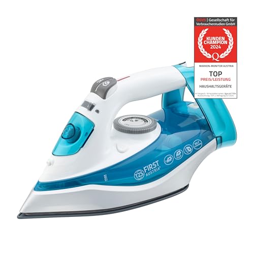 TZS First Austria Dampfbügeleisen I 2290-2720W I Keramiksohle I Selbstreinigung I Vertikaldampf I Anti-Kalk I Trockenbügeln I 0,3l Wassertank I 1.2 kg | blau TZS First Austria Dampfbügeleisen I 2290-2720W I Keramiksohle I Selbstreinigung I Vertikaldampf I Anti-Kalk I Trockenbügeln I 0,3l Wassertank I 1.2 kg | blau von TZS First Austria
