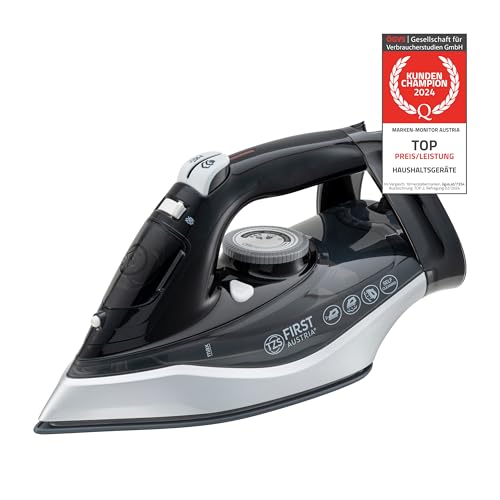TZS First Austria Dampfbügeleisen I 2290-2720W I Keramiksohle I Selbstreinigung I Vertikaldampf I Anti-Kalk I Trockenbügeln I 0,3l Wassertank I 1.2 kg | schwarz TZS First Austria Dampfbügeleisen I 2290-2720W I Keramiksohle I Selbstreinigung I Vertikaldampf I Anti-Kalk I Trockenbügeln I 0,3l Wassertank I 1.2 kg | schwarz von TZS First Austria