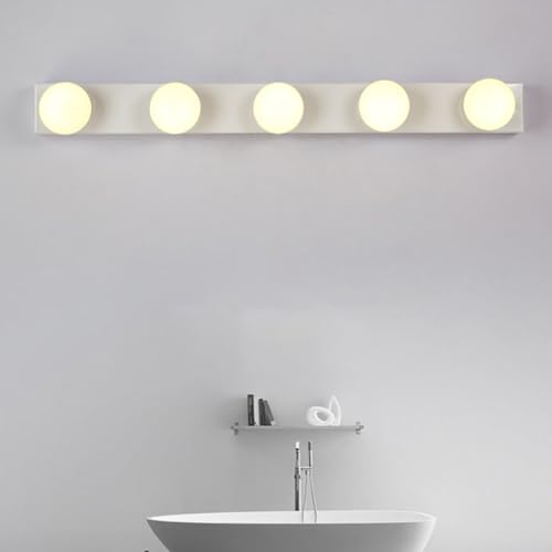 Bad LED Wandleuchte 3000K/4000K/6000K Spiegelleuchte 3 Farbtemperatur Wandlampe mit Glühbirne Wandleuchten Badezimmer Spiegelschrank Beleuchtung Wandleuchte Wohnzimmer (Weiß Neutrales Licht,70cm) von TZSMUM