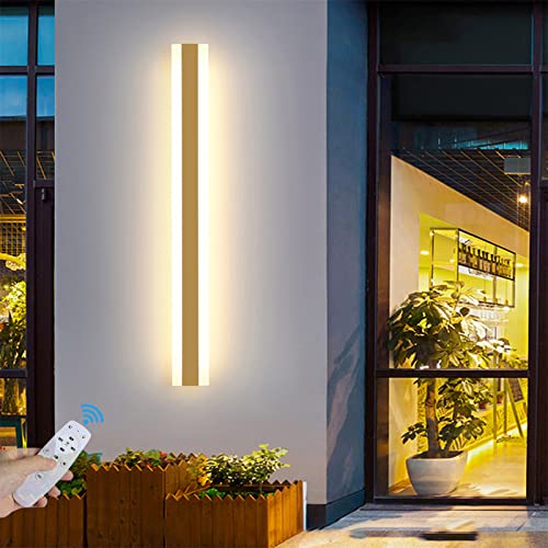 LED Aussen/Innen Wandleuchten mit Fernbedienung Garten Außenwandleuchte Dimmbar Moderne Wasserdicht IP65 Lang Strip Gold Außen Wandlampen für Villa Terrasse Garage Schlafzimmer Wohnzimmer (120cm 68W) LED Aussen/Innen Wandleuchten mit Fernbedienung Garten Außenwandleuchte Dimmbar Moderne Wasserdicht IP65 Lang Strip Gold Außen Wandlampen für Villa Terrasse Garage Schlafzimmer Wohnzimmer (120cm 68W) von TZSMUM