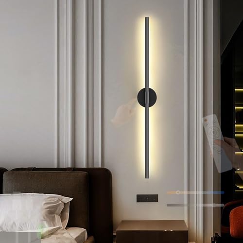 TZSMUM LED Akku Wandlampe mit Fernbedienung 2700K-6500K Wandleuchte Dimmbar Wandbeleuchtung mit Touch Control Schalter Wandleuchten USB Aufladbare für Wohnzimmer Schlafzimmer Esszimmer (Rund,118cm) von TZSMUM