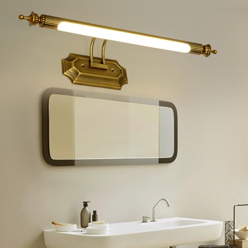 TZSMUM LED Badezimmer Wandleuchte mit Wasserdicht Spiegel Wandlampe Industrial Vintage Innen Wandbeleuchtung Acryl Lang Minimalistisch Design für Schlafzimmer Esszimmer (47cm,Neutrales Licht) von TZSMUM