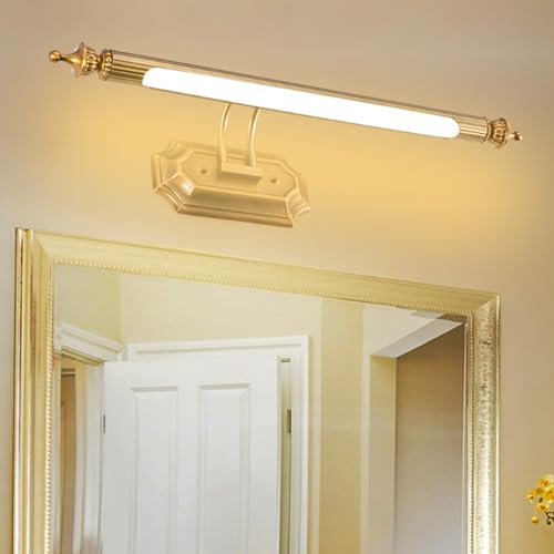 TZSMUM LED Badezimmer Wandleuchte mit Wasserdicht Spiegel Wandlampe Industrial Vintage Innen Wandbeleuchtung Acryl Lang Minimalistisch Design für Schlafzimmer Esszimmer (47cm,Warmes Licht) von TZSMUM