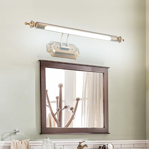 TZSMUM LED Badezimmer Wandleuchte mit Wasserdicht Spiegel Wandlampe Industrial Vintage Innen Wandbeleuchtung Acryl Lang Minimalistisch Design für Schlafzimmer Esszimmer (47cm,Weißes Licht) von TZSMUM
