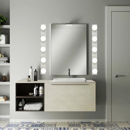 TZSMUM LED Spiegelleuchte Wandlampe Hollywood Stil Schminklicht Wandleuchte Kosmetikspiegel Wandbeleuchtung Badzimmer Modern Indoor für Schminktisch Beleuchtung (Weiß-Neutrales Licht,60cm 4 Licht) von TZSMUM