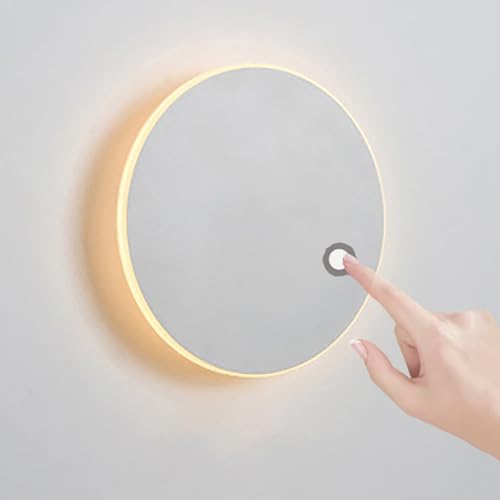 TZSMUM LED Wandleuchte Innen Modernes Design mit Touch Control Schalter Wandlampe LED Aluminum Wandbeleuchtung Spotlicht Warmweiß für Badezimmer Wohnzimmer Schlafzimmer Flur (Warmes Licht,Weiß-20cm) von TZSMUM