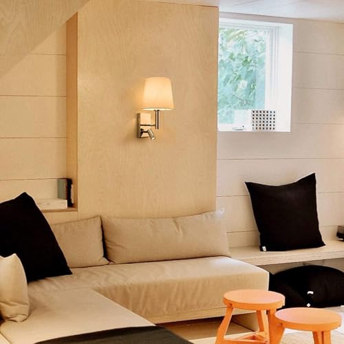 Wandlampe mit LED Lesewandleuchte Wandleuchte mit Doppelschalter Wandbeleuchtung mit USB Anschluss Wandleuchten Moderne Dekorative für Schlafzimmer Wohnzimmer Treppenhaus (Warmes Licht,Silbrig) von TZSMUM