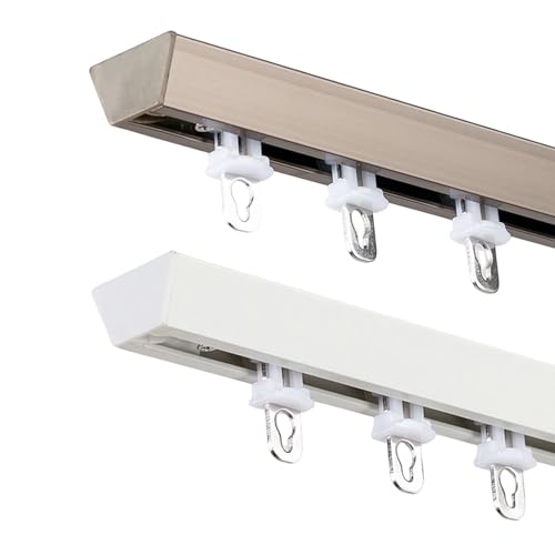 TZUFA Deckenschiene Gardinenschiene Schwerlast-Vorhangschienen Deckenmontage Vorhangstange Für Büro, Wohnzimmer, Schlafzimmer (1–6 M) (Color : White, Size : 4.5m(3 * 1.5m)) von TZUFA